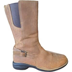 Merrell Waterproof Tan Leather Zip Up Mid Calf Boots Gorpcore Outdoors 9.5 VGUC